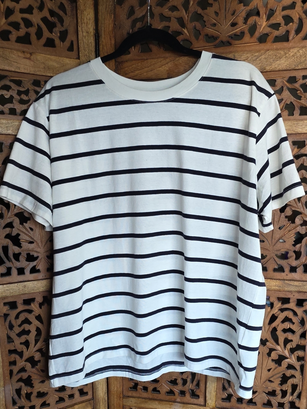 H&M White Tee with Black Stripes